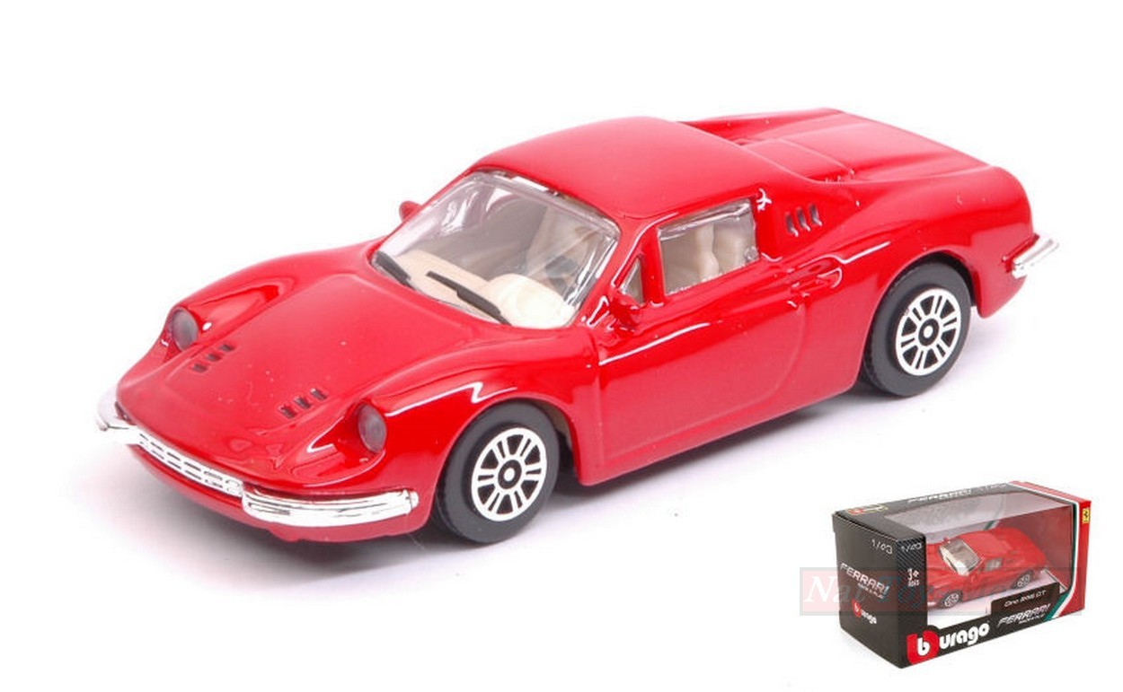 SCALE MODEL COMPATIBLE WITH FERRARI DINO 246 GT RED 1:43 BURAGO BU31105R