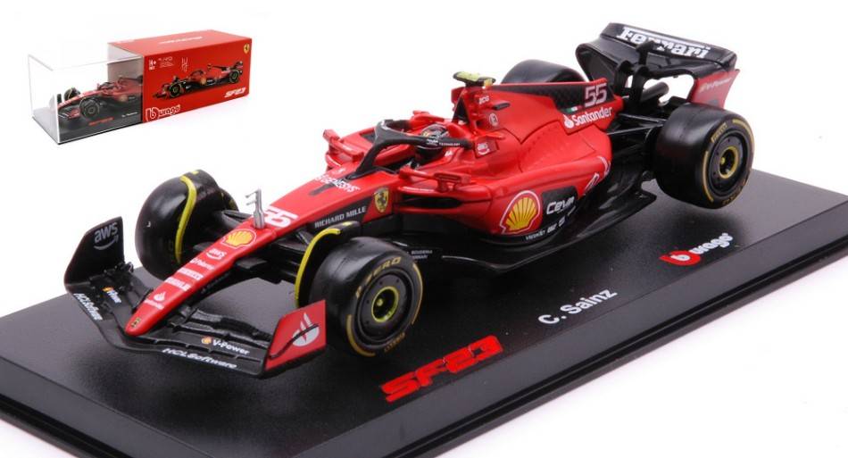 SCALE MODEL COMPATIBLE WITH FERRARI F-23 N.16 2023 CHARLES LECLERC SIGNATURE 1:43 BURAGO BU36835L