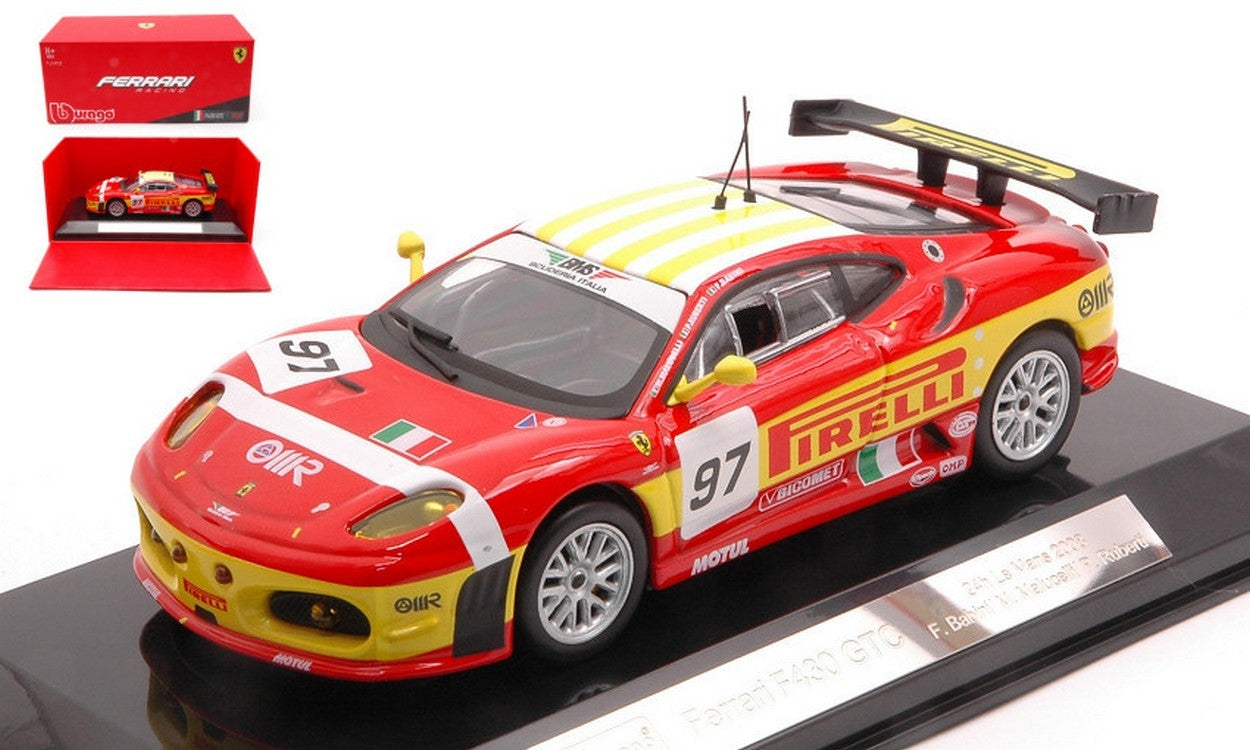 SCALE MODEL COMPATIBLE WITH FERRARI F430GT N.97 BMS SCUD.ITALIA 2nd LMGT2 2008 MALUC.-RUB.-BAB.1:43 BURAGO BU36303