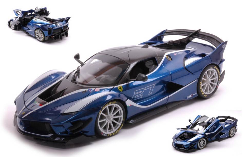 SCALE MODEL COMPATIBLE WITH FERRARI FXX-K EVO N.27 BLUE 1:18 BURAGO BU16012B