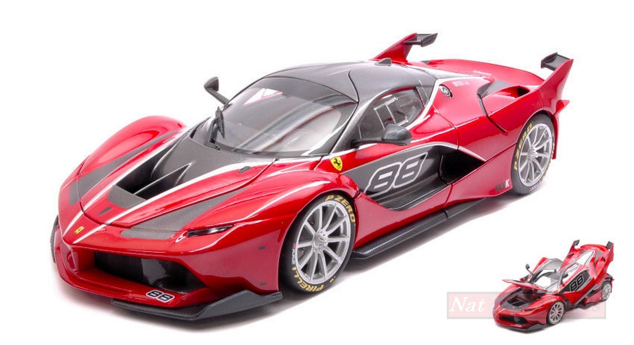 SCALE MODEL COMPATIBLE WITH FERRARI FXX-K N.88 RED SIGNATURE 1:18 BURAGO BU16907R