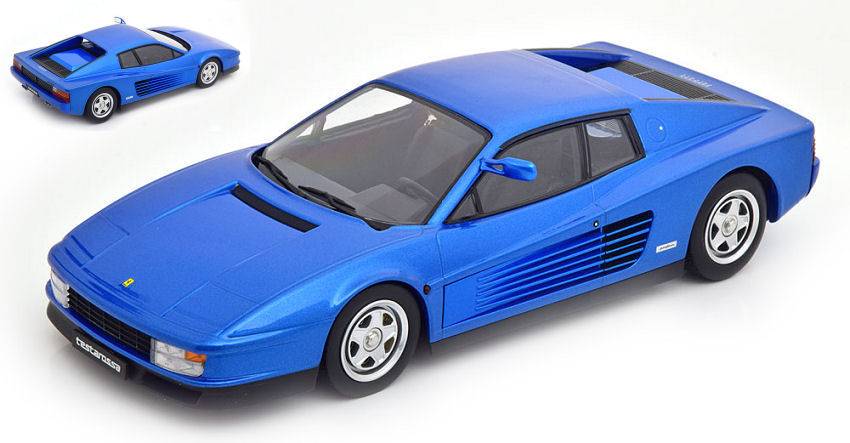 SCALE MODEL COMPATIBLE WITH FERRARI TESTAROSSA SINGLE MIRROR 1984 METALLIC BLUE 1:18 KK SCALE KKDC180503