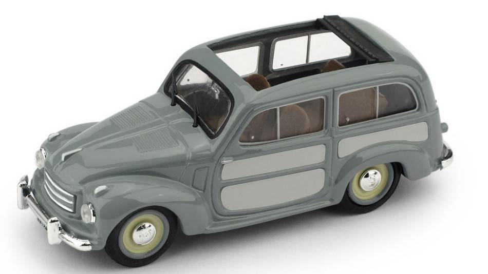 MODELLINO IN SCALA COMPATIBILE CON FIAT 500 C BELVEDERE APERTA 1951 GRIGIO 1:43 BRUMM BM0028-03