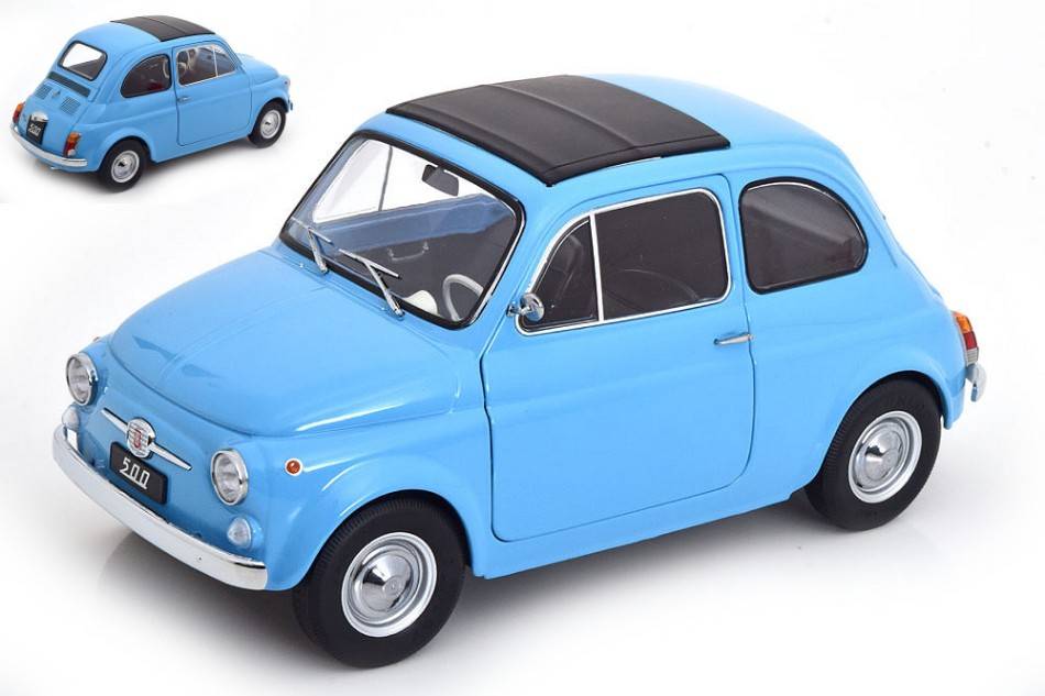 MODELLINO IN SCALA COMPATIBILE CON FIAT 500 F 1968 LIGHTBLUE 1:12 KK SCALE KKDC120035