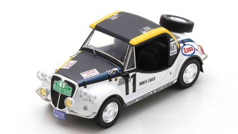 MODELE REDUIT COMPATIBLE AVEC FIAT 500 GAMINE N.11 MONTE CARLO 1969 RFDULBECCO-Y.LE GRAVEREND 1:43 SPARK MODEL S5648