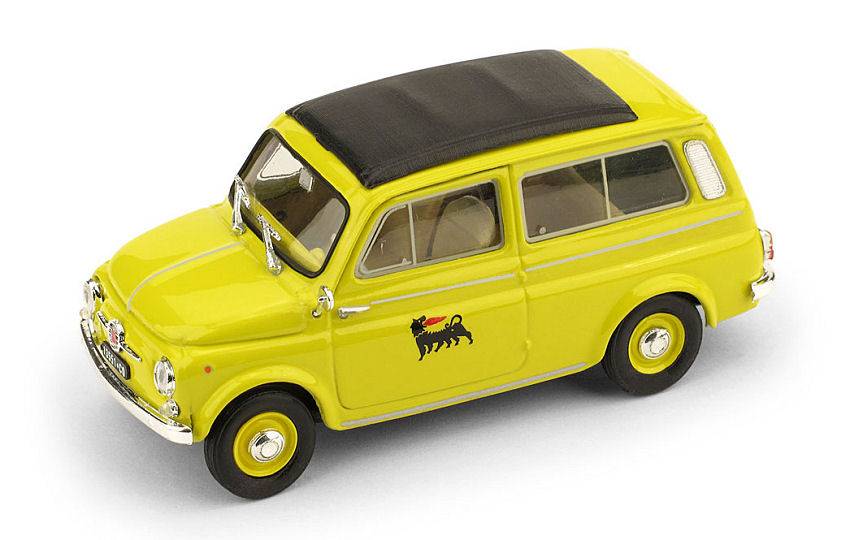 MODELLINO IN SCALA COMPATIBILE CON FIAT 500 GIARDINIERA 1960 AGIP 1:43 BRUMM BM0542