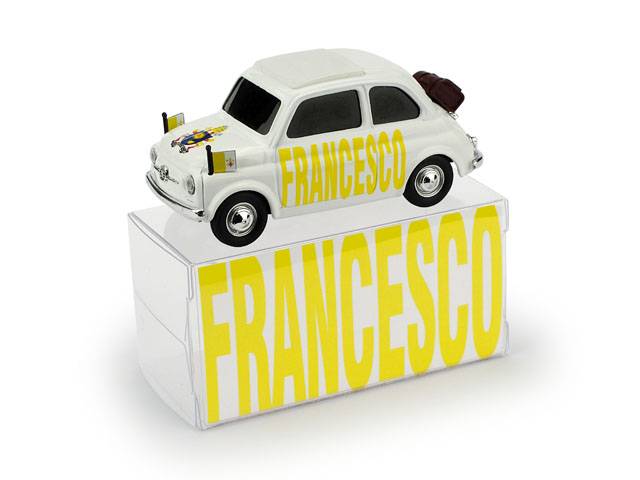 SCALE MODEL COMPATIBLE WITH FIAT 500 HABEMUS PAPAM FRANCESCO VIAGGI APOSTOLIC ED.LIM.250 PCS 1:43 BRUMM BMBR028B