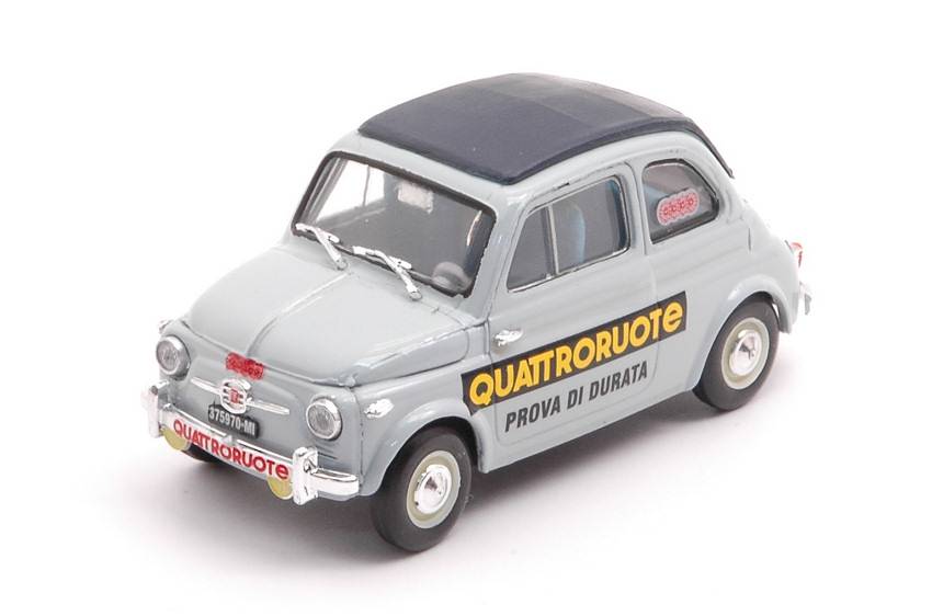 MODELLINO IN SCALA COMPATIBILE CON FIAT 500 PROVA DURATA QUATTRORUOTE 1958 1:43 BRUMM BM0433