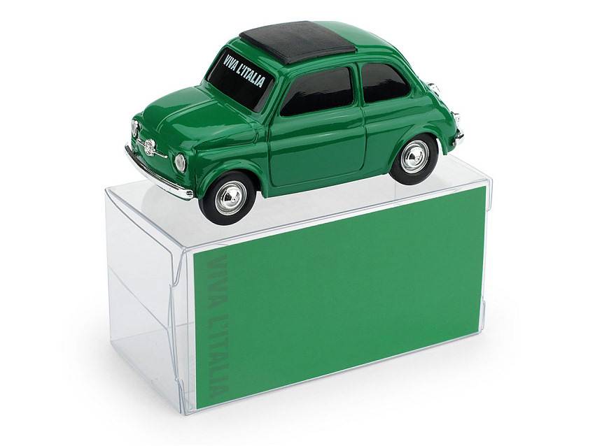MODELLINO IN SCALA COMPATIBILE CON FIAT 500 VERDE BANDIERA ITALIANA 1:43 BRUMM BMBR018