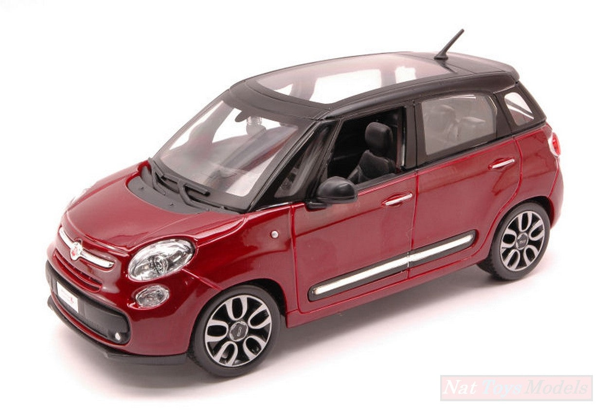 MODELLINO IN SCALA COMPATIBILE CON FIAT 500L 2012 RED BURGUNDY 1:24 BURAGO BU22126R