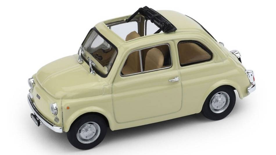 MODELLINO IN SCALA COMPATIBILE CON FIAT 500R 1972-75 APERTA AVORIO ANTICO 1:43 BRUMM BM0474-03