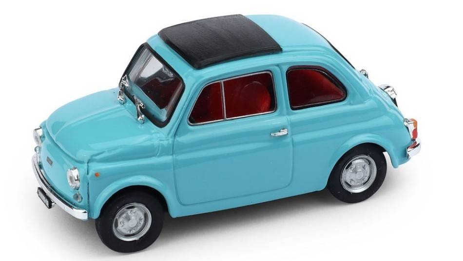 SCALE MODEL COMPATIBLE WITH FIAT 500R 1972-75 CLOSED TURQUOISE BUTTERFLY 1:43 BRUMM BM0475-07