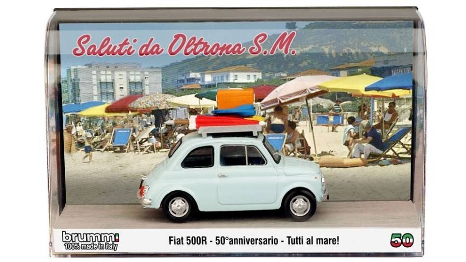 MODÈLE RÉDUIT COMPATIBLE AVEC FIAT 500R VACANCES ITALIENNES 50ème ANNIVERSAIRE BRUMM 1:43 BRUMM BMS2209