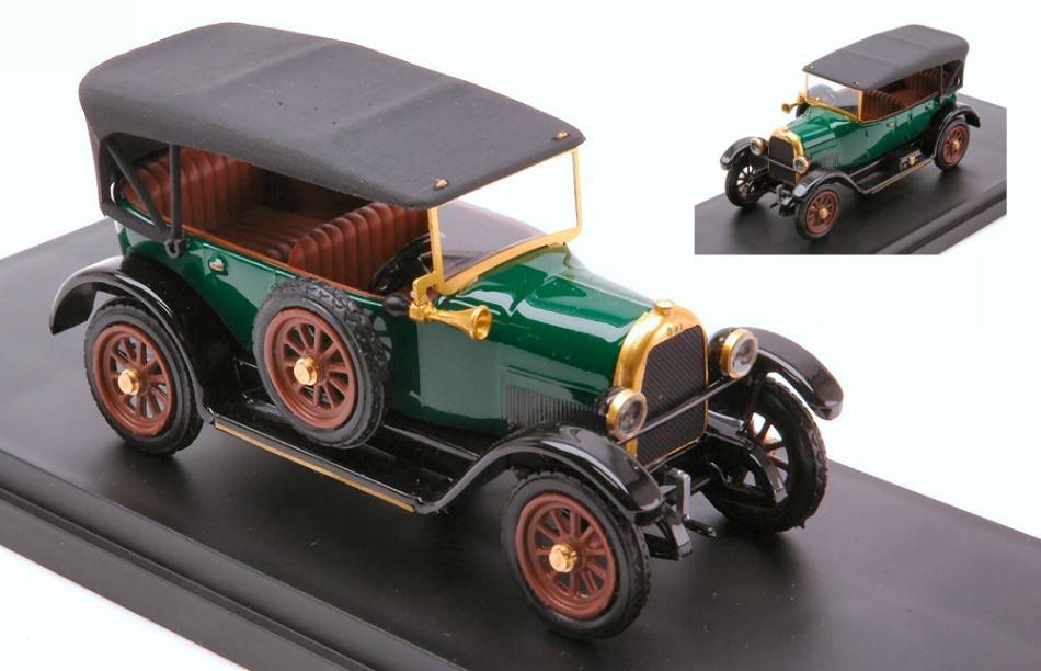 MODELLINO IN SCALA COMPATIBILE CON FIAT 501 CABRIOLET CLOSED 1919 GREEN 1:43 RIO RI4708