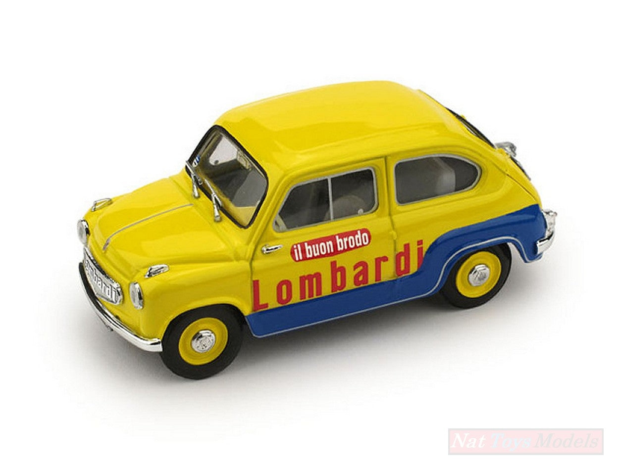 MODELLINO IN SCALA COMPATIBILE CON FIAT 600 1.a SERIE VEICOLO COMMERCIALE BRODO LOMBARDI 1:43 BRUMM BM0583