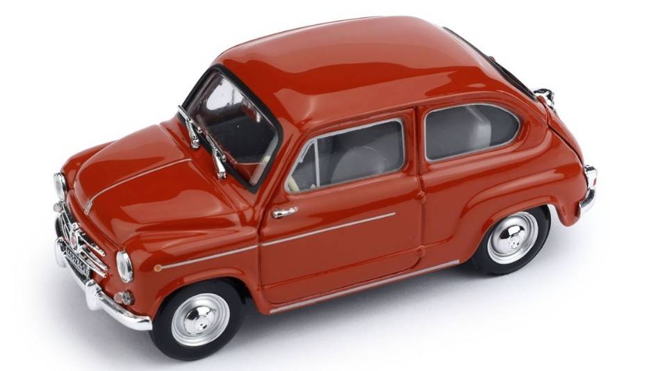 MODELLINO IN SCALA COMPATIBILE CON FIAT 600 D BERLINA 1960 ROSSO FIAT 1:43 BRUMM BM0316-11