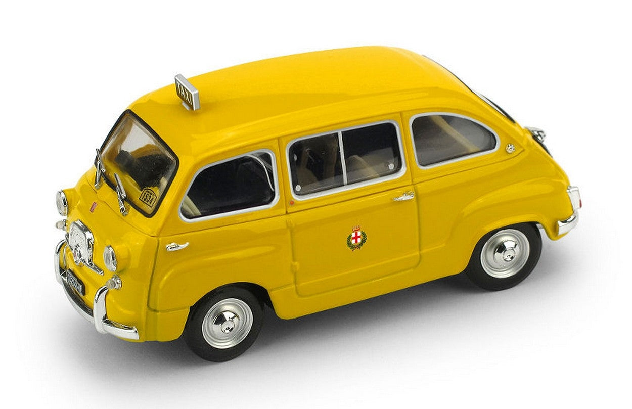 MODELLINO IN SCALA COMPATIBILE CON FIAT 600 D MULTIPLA TAXI DI MILANO 1970 1:43 BRUMM BM0334B