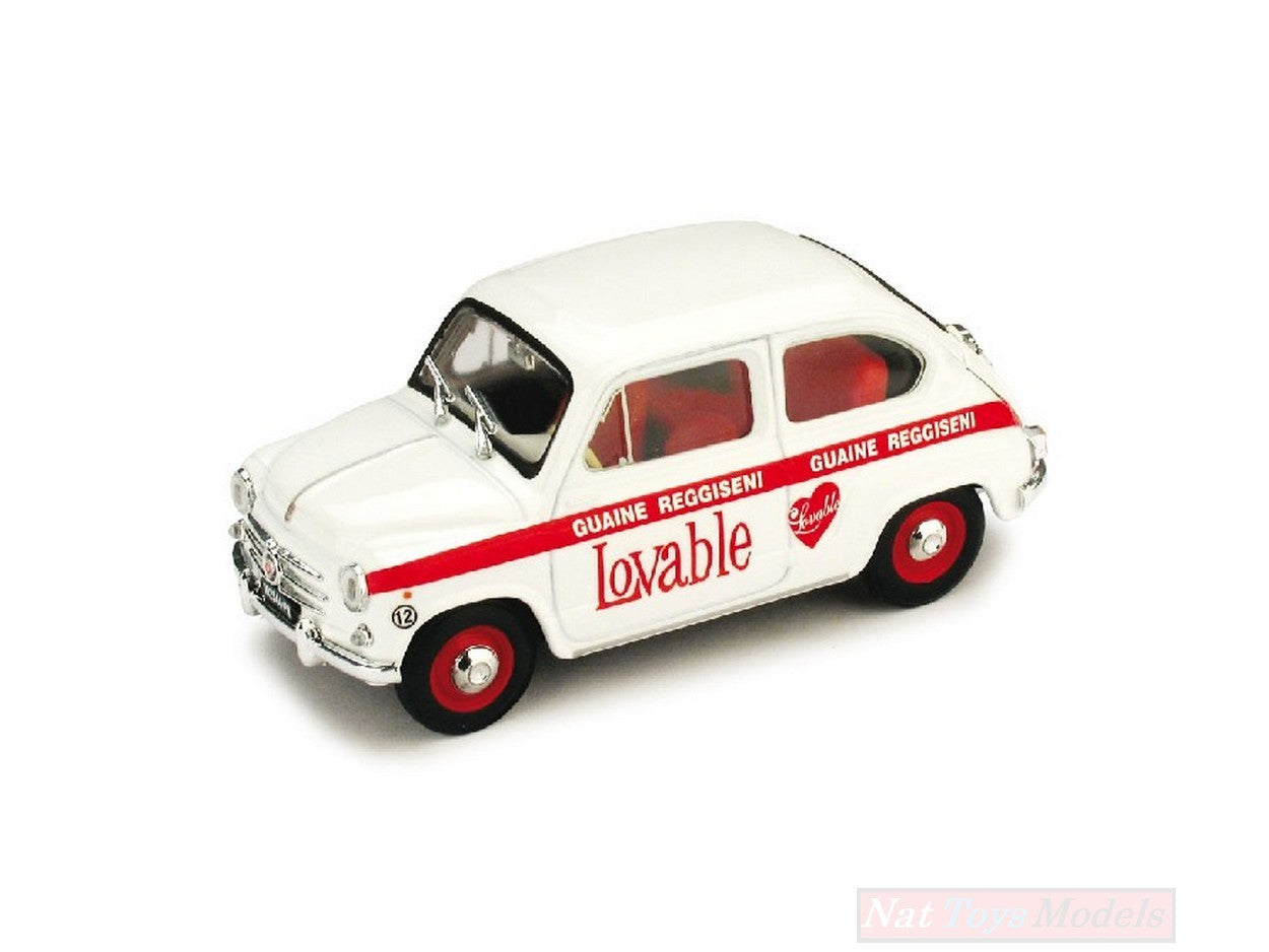 MODELLINO IN SCALA COMPATIBILE CON FIAT 600 INTIMO LOVABLE 1960 1:43 BRUMM BM0412