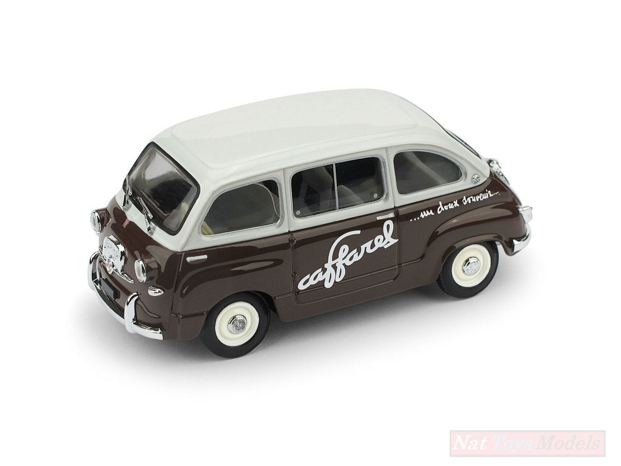 MODELLINO IN SCALA COMPATIBILE CON FIAT 600 MULTIPLA CIOCCOLATO CAFFAREL 1956 1:43 BRUMM BM0595