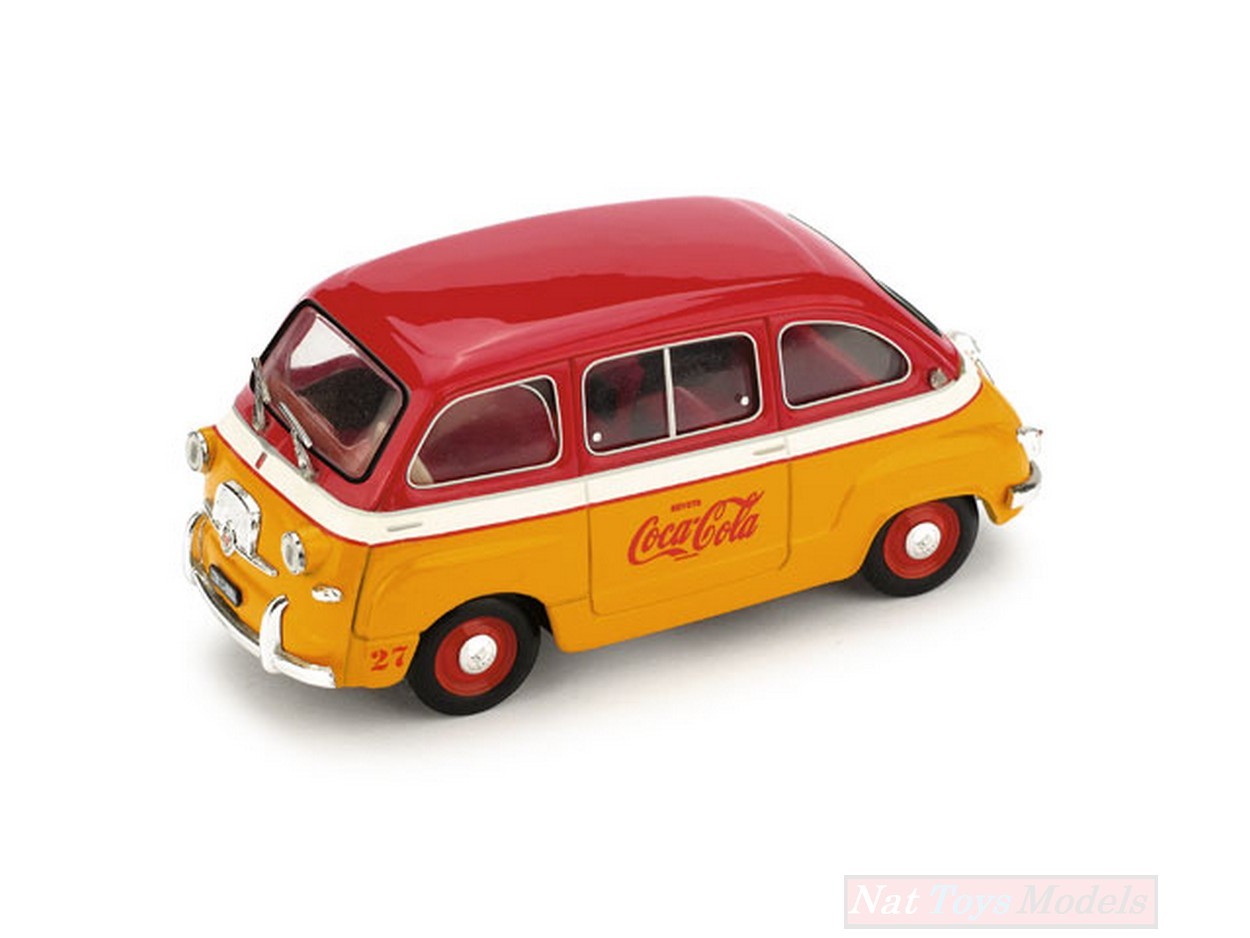 MODÈLE RÉDUIT COMPATIBLE AVEC VÉHICULE PUBLIC FIAT 600 MULTIPLA COCA COLA 1960 JEUX OLYMPIQUES DE ROME 1:43 BRUMM BM0482
