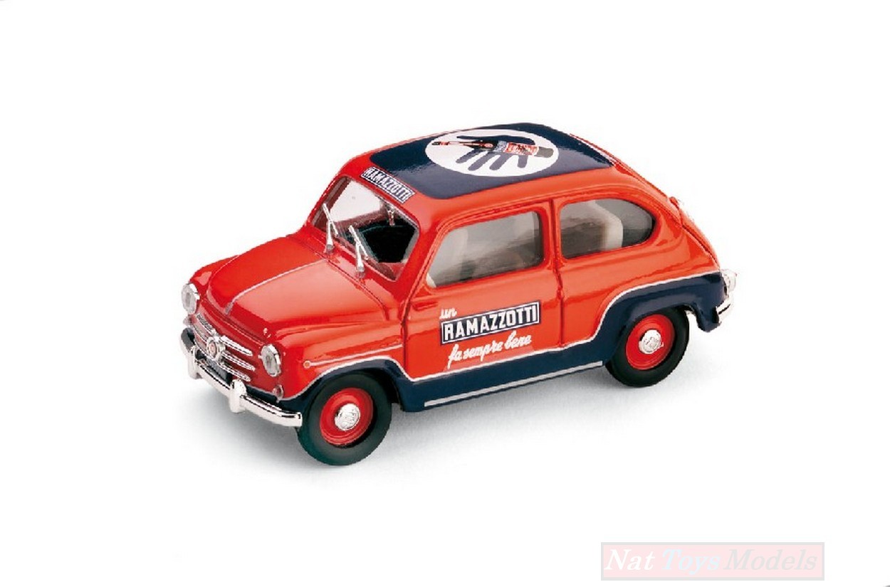 SCALE MODEL COMPATIBLE WITH FIAT 600 RAMAZZOTTI 1960 1:43 BRUMM BM0285