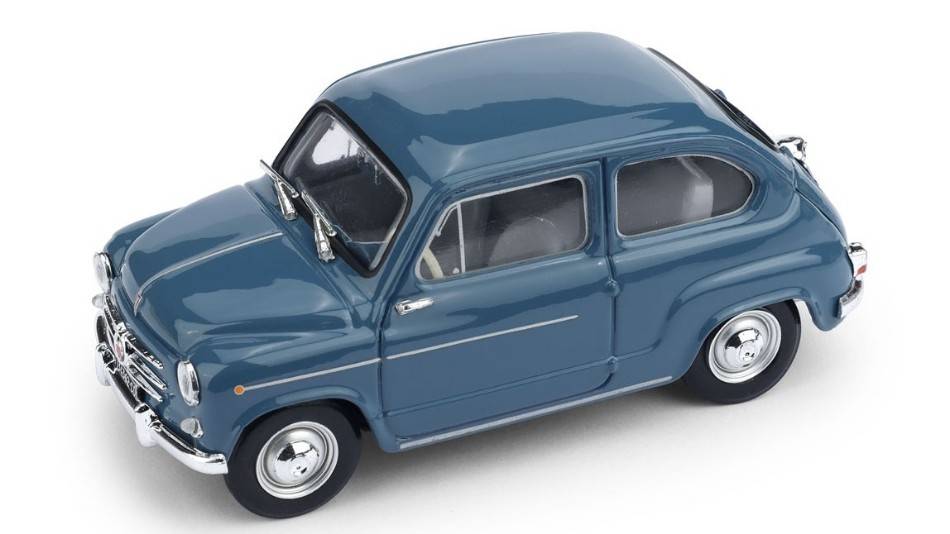 MODELLINO IN SCALA COMPATIBILE CON FIAT 600D BERLINA 1960 BLU CHIARO 1:43 BRUMM BM0316-09