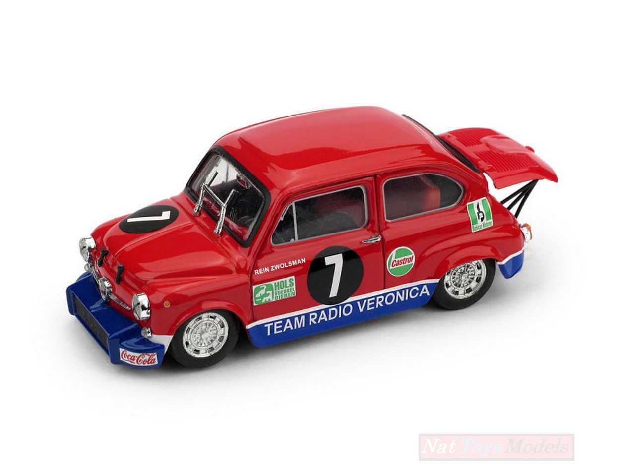 MODELLINO IN SCALA COMPATIBILE CON FIAT ABARTH 850 N.7 ZANDVOORT 1970 REIN ZWOLSMAN LIM.250 PCS 1:43 BRUMM BM0558
