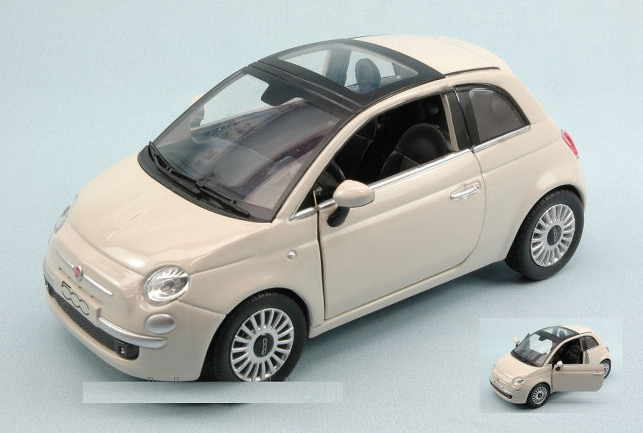 MODELLINO IN SCALA COMPATIBILE CON FIAT NUOVA 500 2007 WHITE 1:24 NEW RAY NY71013W