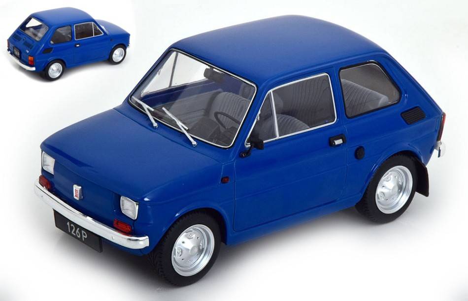 SCALE MODEL COMPATIBLE WITH FIAT-POLSKI 126 1972 BLUE 1:18 MODELCARGROUP MCG18324
