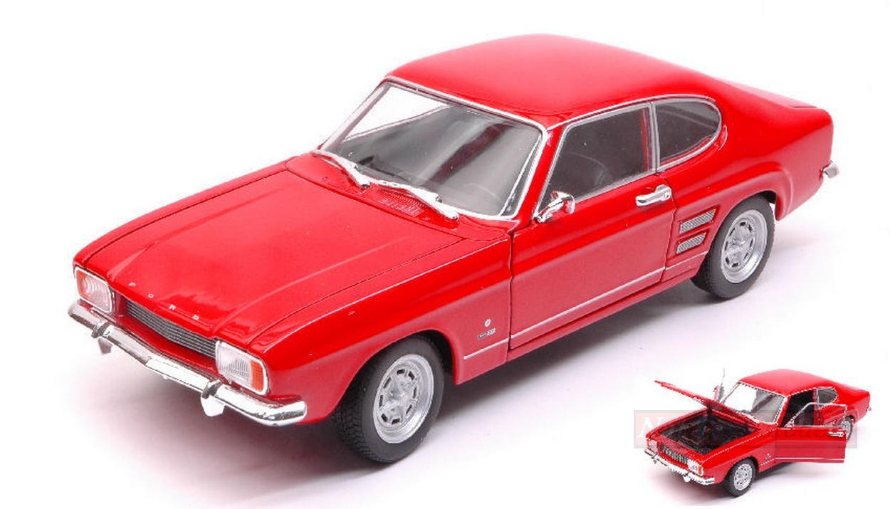 MODELLINO IN SCALA COMPATIBILE CON FORD CAPRI 1969 RED 1:24-27 WELLY WE24069R
