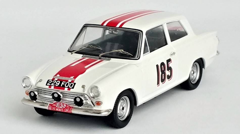 MODELE REDUIT COMPATIBLE AVEC FORD CORTINA GT RALLYE MONTE CARLO 1964 MANUSSIS/UREN 1:43 TROFEU TFRRFR62