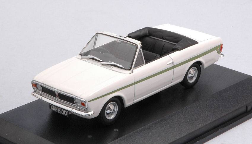MODELLINO IN SCALA COMPATIBILE CON FORD CORTINA MKII CRAYFORD CONVERTIBLE WHITE/GREEN 1:43 OXFORD OXF43CCC002