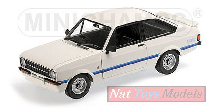 MODELLINO IN SCALA COMPATIBILE CON FORD ESCORT II RS 1800 1975 WHITE 1:18 MINICHAMPS PM150084470