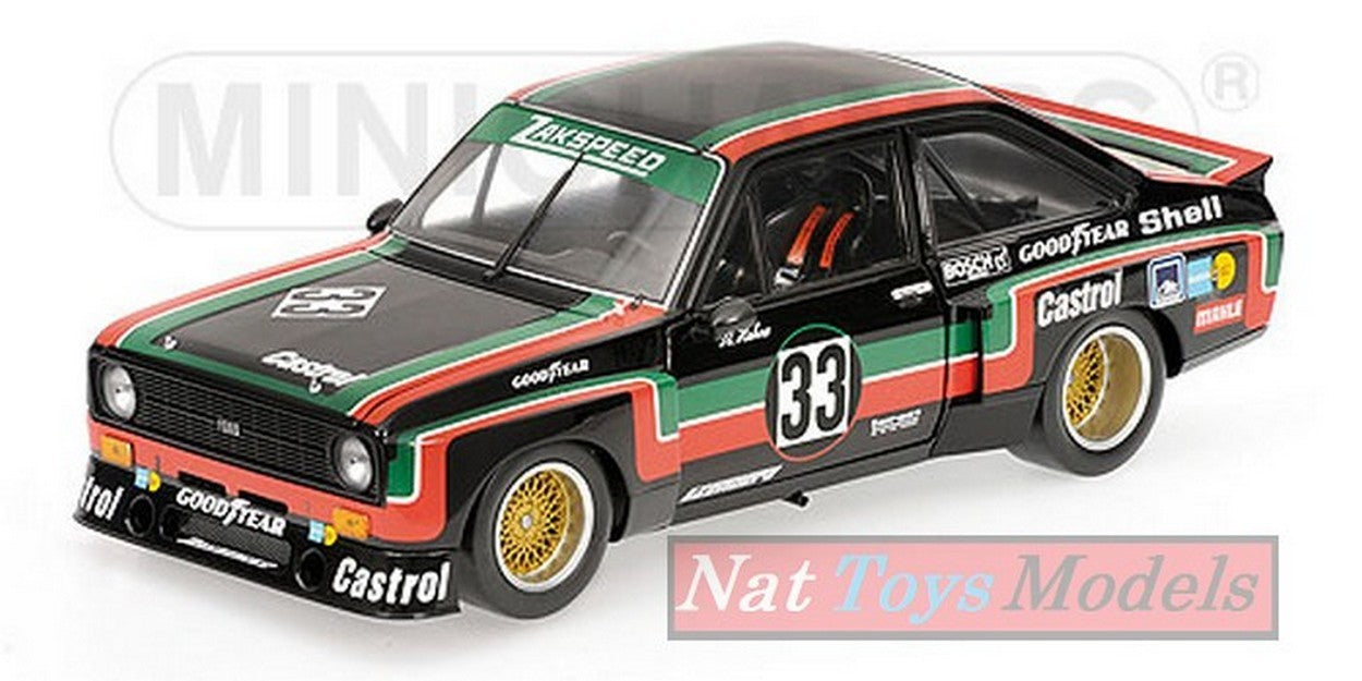 MODELLINO IN SCALA COMPATIBILE CON FORD ESCORT II RS 1800 N.33 DRM 1976 A.HAHNE 1:18 MINICHAMPS PM100768433