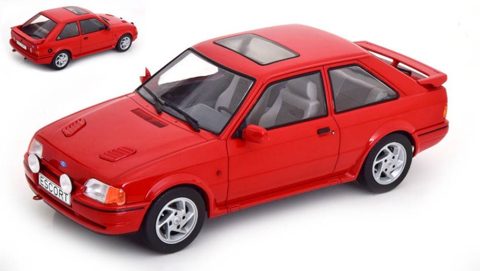 SCALE MODEL COMPATIBLE WITH FORD ESCORT MK IV RS TURBO S2 1990 RED 1:18 MODELCARGROUP MCG18273