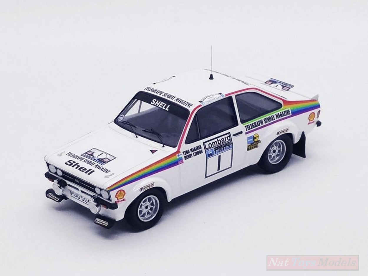 MODELLINO IN SCALA COMPATIBILE CON FORD ESCORT MK2 N.1 RAC RALLY 1976 MAKINEN-LIDDON 1:43 TROFEU TFRRUK30