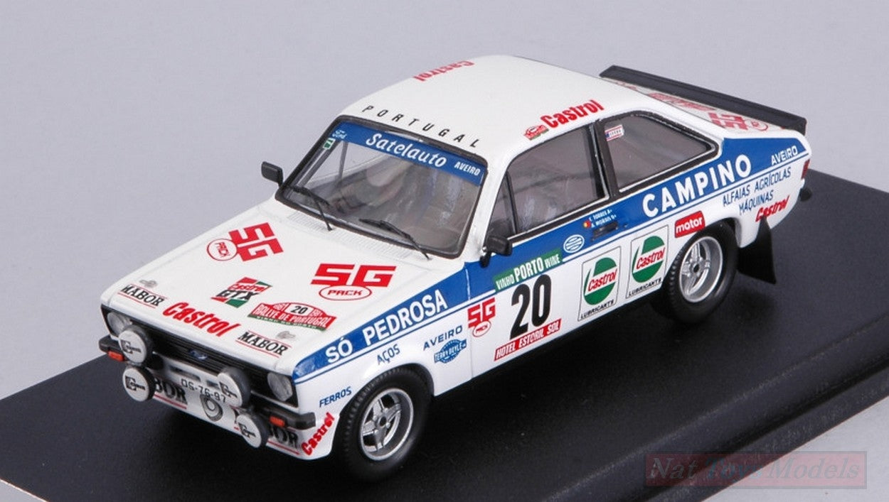 MODELLINO IN SCALA COMPATIBILE CON FORD ESCORT MK2 N.20 RALLY OF PORTUGAL 1981 TORRES-MORAIS 1:43 TROFEU TFRRAL84