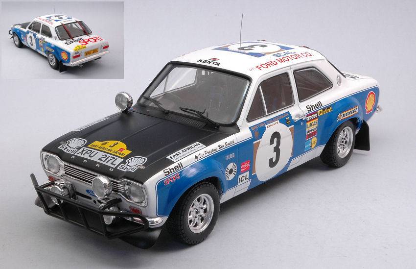 MODELLINO IN SCALA COMPATIBILE CON FORD ESCORT MKI RS 1600 N.3 SAFARI RALLY 1973 PRESTON/SMITH 1:18 IXO MODEL 18RMC075B.20