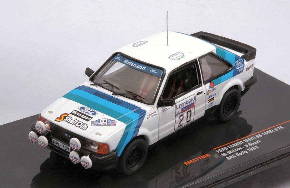 MODELE REDUIT COMPATIBLE AVEC FORD ESCORT MKIII RS 1600i N.20 RAC RALLY 1983WILSON/SHORT 1:43 IXO MODEL RAC377B