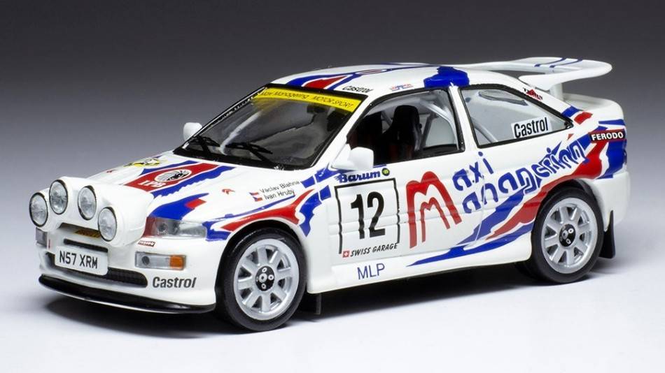 MODELE REDUIT COMPATIBLE AVEC FORD ESCORT RS COSWORTH N.12 RALLY BOHEMIA 1997 BLAHNA/HRUBY 1:43 IXO MODEL RAC415B
