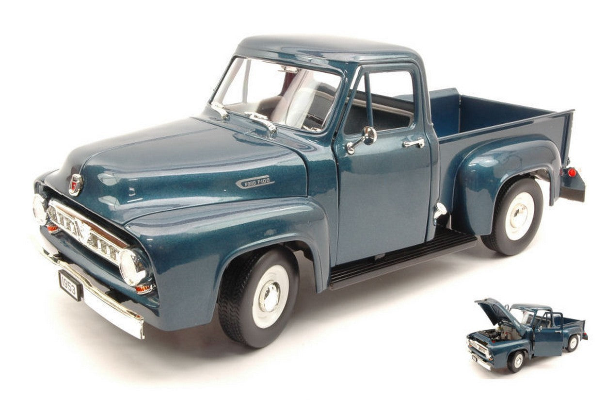 MODELLINO IN SCALA COMPATIBILE CON FORD F 100 PICK UP 1953 METALLIC BLUE 1:18 YAT MING YM92148DB