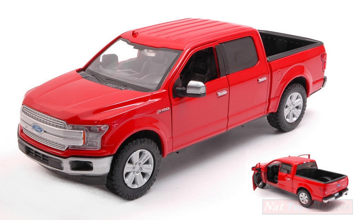 MODELLINO IN SCALA COMPATIBILE CON FORD F-150 LARIAT CREW CAB 2019 RED 1:27 MOTORMAX MTM79363R