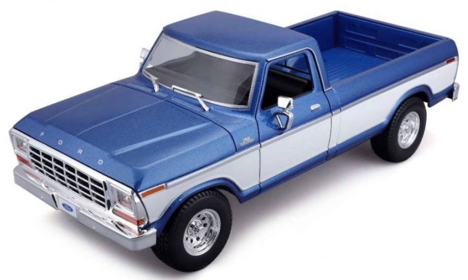 SCALE MODEL COMPATIBLE WITH FORD F-150 PICK-UP 1979 BLUE 1:18 MAISTO MI31462B