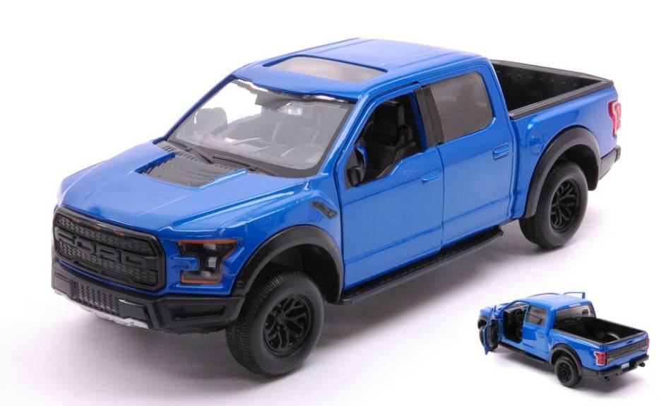 MODELLINO IN SCALA COMPATIBILE CON FORD F-150 RAPTOR 2017 BLUE 1:24 MOTORMAX MTM79344B