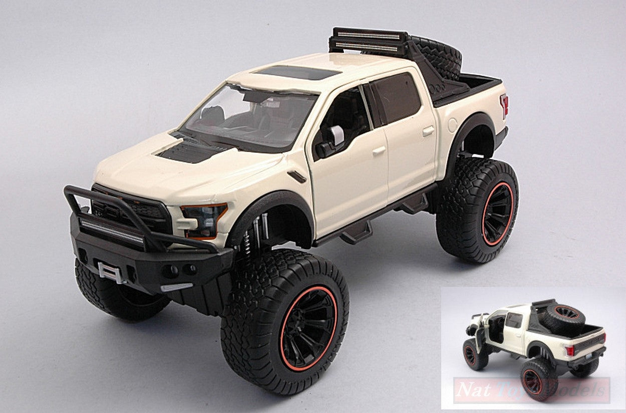MODELLINO IN SCALA COMPATIBILE CON FORD F-150 RAPTOR 2017 OFF ROAD CREAM 1:27 MOTORMAX MTM79142