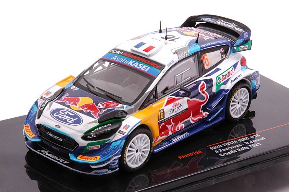MODELE REDUIT COMPATIBLE AVEC FORD FIESTA N.16 RALLYE DE CROATIE 2021 FOURMAUX/JAMOUL 1:43 IXO MODEL RAM819A