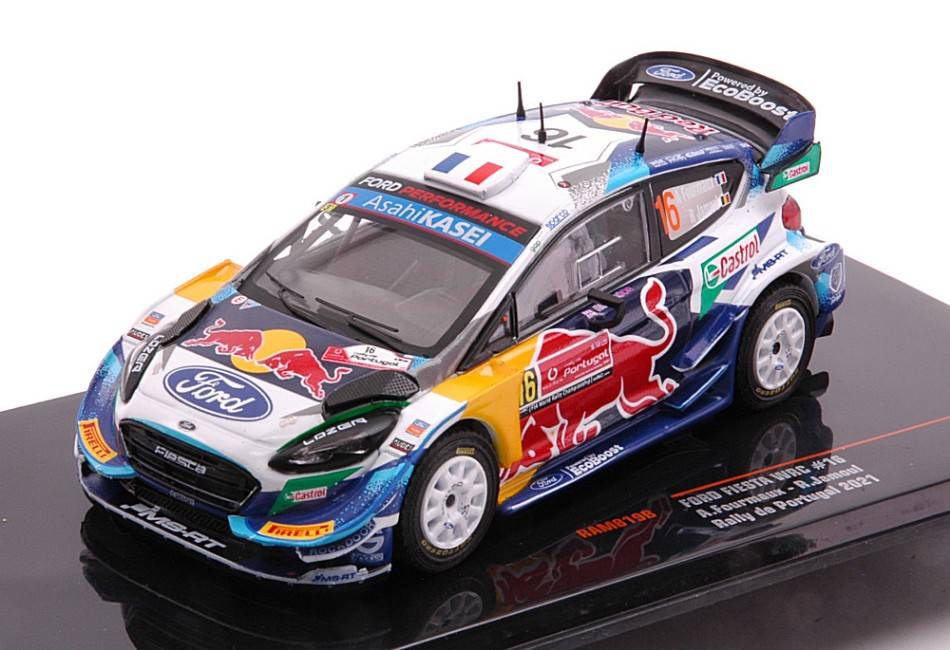 MODELE REDUIT COMPATIBLE AVEC FORD FIESTA N.16 RALLY PORTUGAL 2021 FOURMAUX/JAMOUL 1:43 IXO MODEL RAM819B