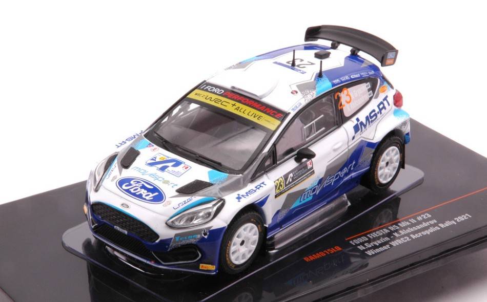 MODELE REDUIT COMPATIBLE AVEC FORD FIESTA R5 MKII N.23 WRC2 RALLY ACROPOLIS 2021 GRYAZIN/ALEKSAND.1:43 IXO MODEL RAM815LQ