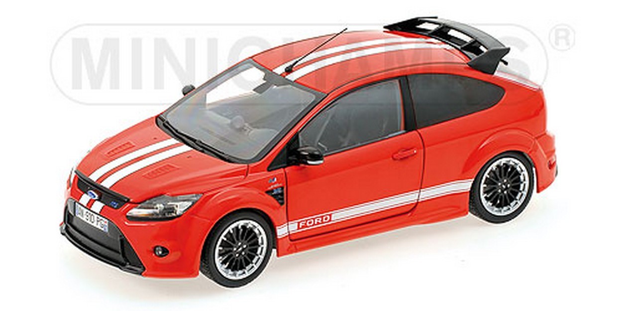 MODELLINO IN SCALA COMPATIBILE CON FORD FOCUS RS 2010 RED FORD MK.IV 1967 TRIBUTE 1:18 MINICHAMPS PM100080067