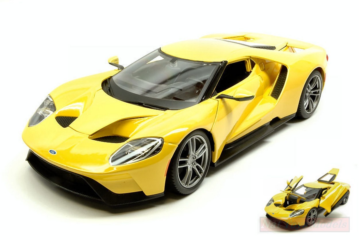 MODELLINO IN SCALA COMPATIBILE CON FORD GT 2017 YELLOW 1:18 MAISTO MI31384Y